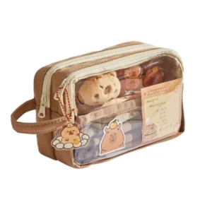 Cute Capybara Pencil Case, Pins and Plush Stickers