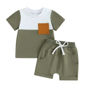 Toddler Baby Boy Color Block Short Sleeve T-shirts