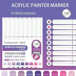 9pcs/box Soft Brush Acrylic Marker Pen Set