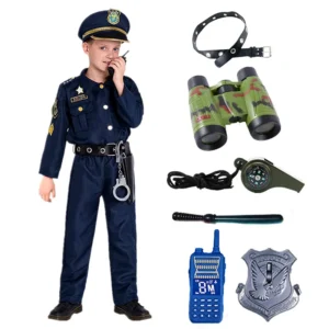 Boys Police Hooded Cosplay Costume
