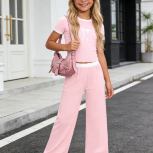 Girls short-sleeved trousers suit