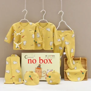 Newborn Baby long Sleeve Bodysuit 7pcs Set