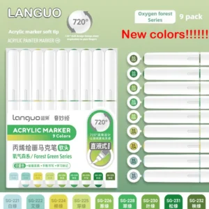 Languo 207/9 Color Direct Liquid Acrylic Paint Art Marker Pen DIY Painting Drawing for Christmas Stone Mug School Art Supplies