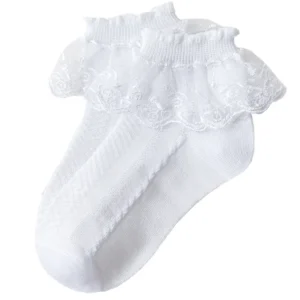 Girls Lace Ruffle Toddler Sock