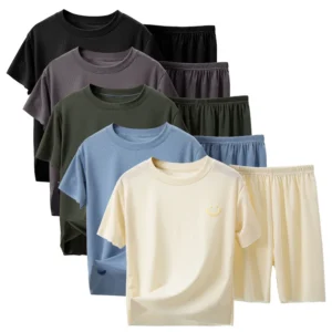 Boys Summer Thin Short-sleeved 2-piece Shorts Set
