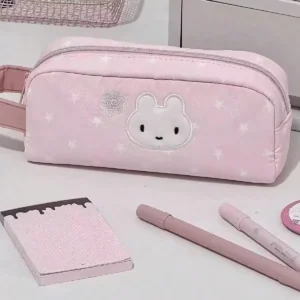 1pc Star Print Embroidery Animal Pencil Case